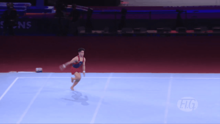 Carlos Yulo Double Pike Half Out from FIG
